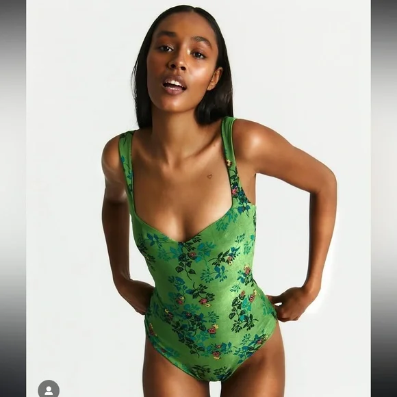 Hai studio original collection floral green body suit size m (us6) - Picture 1 of 13